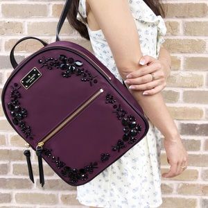 Kate Spade backpack black wine burgundy bag